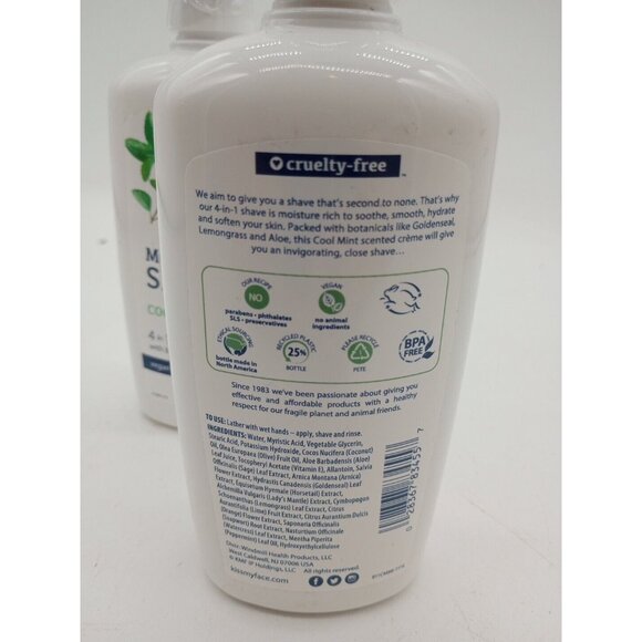 Kiss My Face Lot Pack Of 2 Moisture Shave Cool Mint 11 fl.oz 4 in 1 vegan soften - Picture 2 of 4